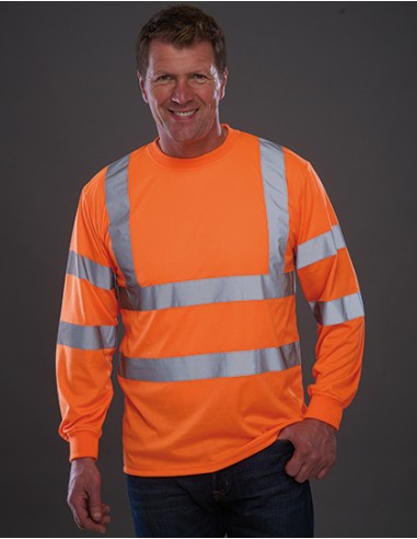 Y-HVJ420-Hi-Vis Long Sleeve T-Shirt